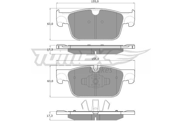 TOMEX BRAKES stabdžių trinkelių rinkinys, diskinis stabdys TX 18-86